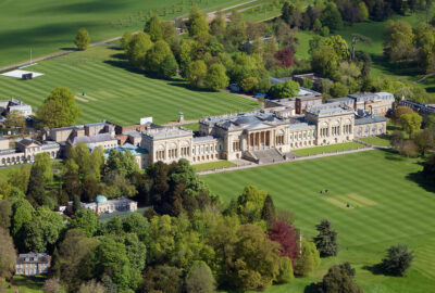 The grounds and stately home which house Stowe School look glorious in the morning sun. The cricket pitches are being tended and the trees have some great colours in.